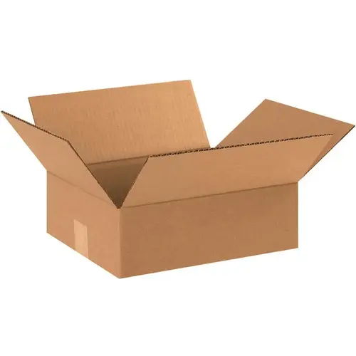 Box Partners Flat Corrugated Boxes 12"x10"x4" Kraft Package Of 25 Box Partners Flat Corrugated Boxes 12"x10"x4" Kraft Package Of 25