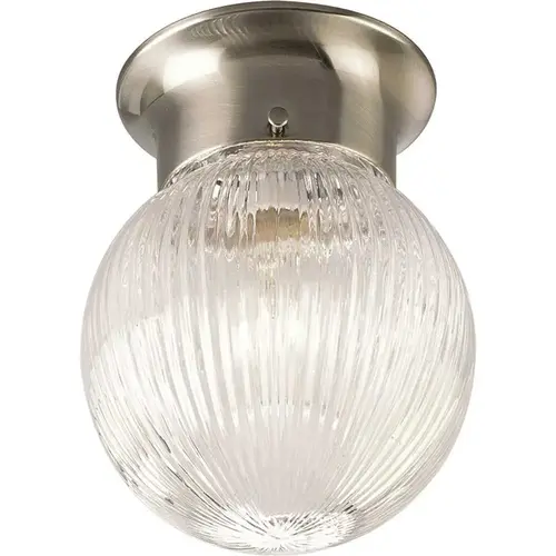 Progress Lighting NICKEL One-Light Flush Fixture 6.37 X 7.25