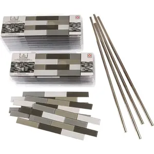 Aspect Glass A12-74 Aspect Glass Mini Subway Rustic Clay Backsplash Kit