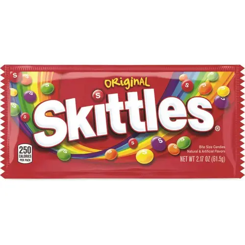 Skittles Chewy Candy, Original, 2.17 Oz Bag, 36 Bags/box