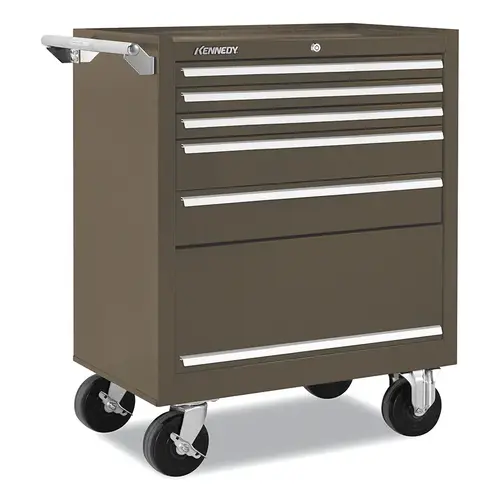 K2000 Industrial Roller Cabinet, 29 in W x 20 in D x 35 in H, 5-Drawer/1 Compartment, Ball-Bearing Slides, Brown Wrinkle