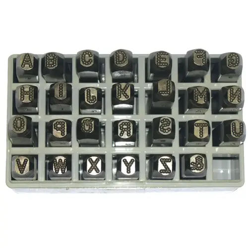 Low Stress Dot Design Steel Hand Stamp Sets, 1/4 in, A thru Z Low Stress Dot Design Steel Hand Stamp Sets, 1/4 in, A thru Z