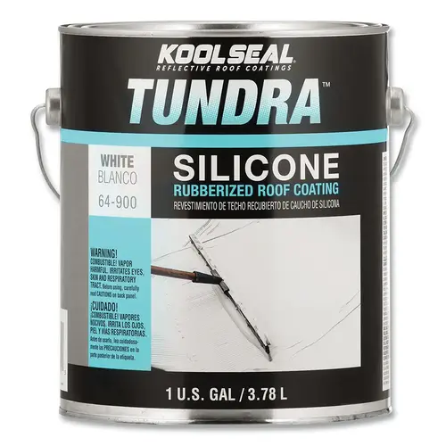 Tundra  Silicone Rubberized Roof Coating, 5 gal, Pail, White