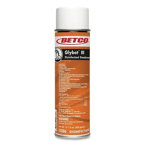 Glybet III Disinfectant, 15.5 oz, Aerosol Can, Citrus Bouquet - pack of 12 Glybet III Disinfectant, 15.5 oz, Aerosol Can, Citrus Bouquet - pack of 12