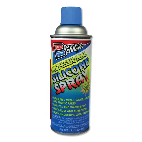 Professional Silicone Spray, 12 oz, Aerosol with Extension Tube Clear; Colorless - pack of 12