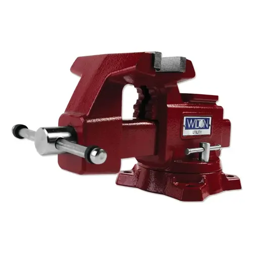 Utility Bench Vise, 5-1/2 in Jaw Width, 3-1/4 in Throat Depth, 360 degree Swivel Base Utility Bench Vise, 5-1/2 in Jaw Width, 3-1/4 in Throat Depth, 360 degree Swivel Base