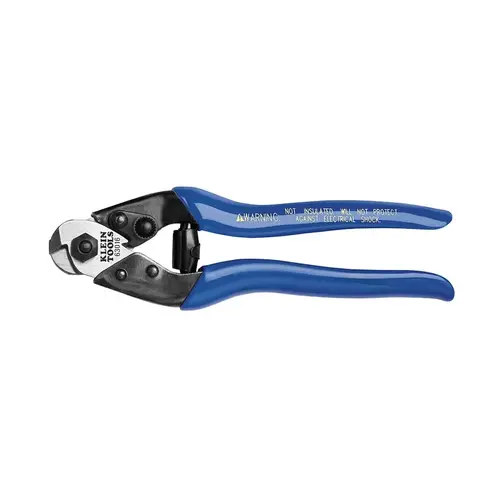 Cable Cutter: 0.16, 0.19 & 0.25" Capacity, Plastic Handle, 7-1/2" OAL Cable Cutter: 0.16, 0.19 & 0.25" Capacity, Plastic Handle, 7-1/2" OAL