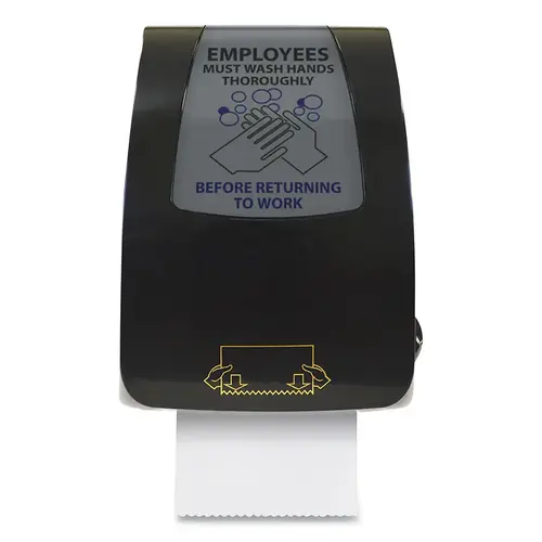 Hardwound Towel Dispenser, Wall Mount, Black Plastic Cover and Base