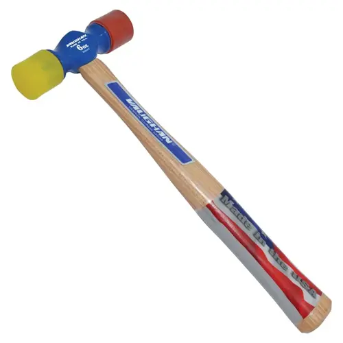 Soft Face Hammer, 6 oz Head, 1 in dia, 13-1/8 in in Handle L, Natural Soft Face Hammer, 6 oz Head, 1 in dia, 13-1/8 in in Handle L, Natural