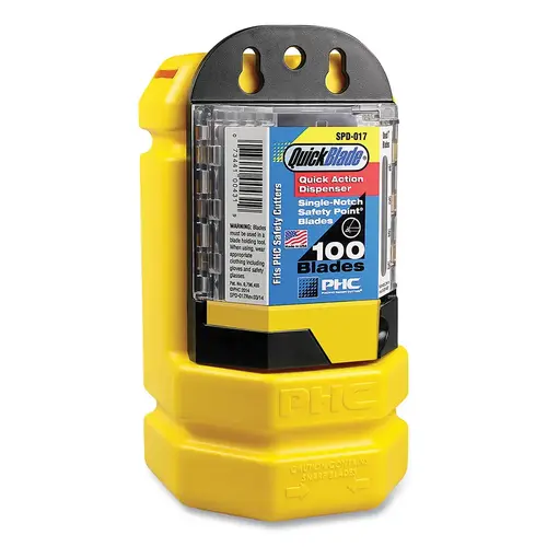 Blade Bank Kit, 750 Used Blade Capacity, SP-017 Utility Blade Dispenser, Yellow Blade Bank Kit, 750 Used Blade Capacity, SP-017 Utility Blade Dispenser, Yellow