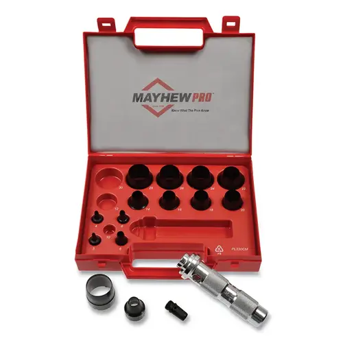 16 Pc Hollow Punch Tool Kits, Round, Metric, Handle, Case 16 Pc Hollow Punch Tool Kits, Round, Metric, Handle, Case