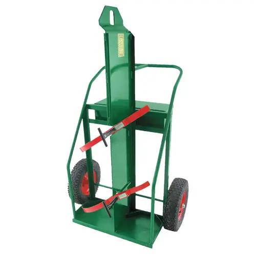 Heavy-Duty Reinforced Frame Dual-Cylinder Cart with Firewall, 65 in H x 37 in W, 16 in Solid Wheels Green Heavy-Duty Reinforced Frame Dual-Cylinder Cart with Firewall, 65 in H x 37 in W, 16 in Solid Wheels Green