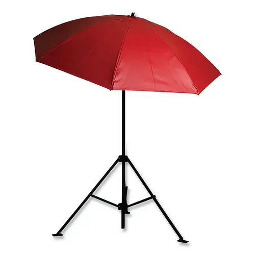 Heavy Duty Construction Umbrellas, 7 ft, Red, Vinyl