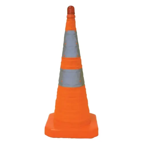 Collapsible Safety Cones, 28 in, Nylon, Orange Collapsible Safety Cones, 28 in, Nylon, Orange