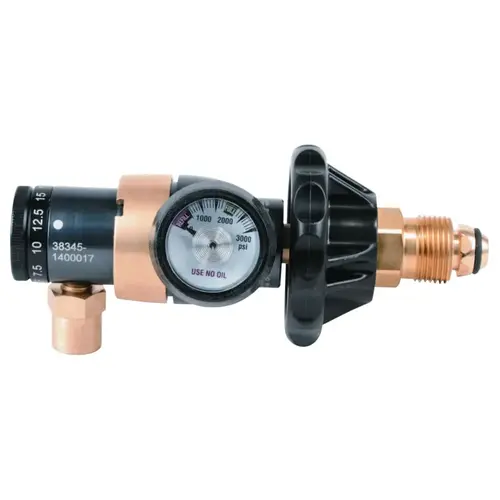 Regulator, CO2/Argon, 0 to 60 CFH, CGA-580, 3000 psi inlet Dark Grey/Brass