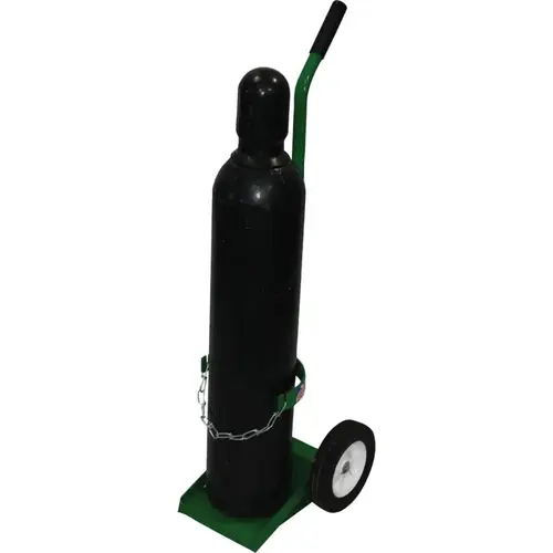 900 Series Carts, Holds 1 Cylinders, 8 in Semi-Pneumatic; Plastic Wheels Green