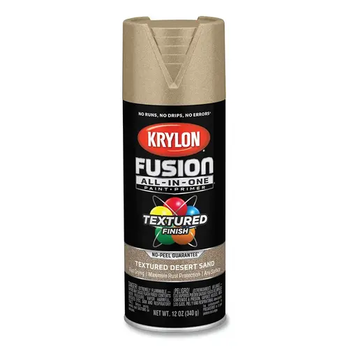 Fusion All-in-One Paints + Primers, 12 oz, Aerosol Can, Textured Desert Sand - pack of 6 Fusion All-in-One Paints + Primers, 12 oz, Aerosol Can, Textured Desert Sand - pack of 6