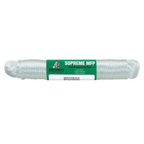 Supreme MFP Rope, 800 lb Cap, 1/4" dia x 1000 ft, White Supreme MFP Rope, 800 lb Cap, 1/4" dia x 1000 ft, White