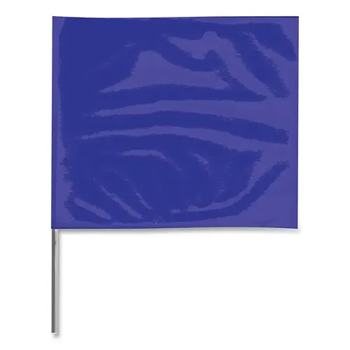 Stake Flag, 2 in x 3 in, 21 in Height, PVC; Steel Wire, Blue - pack of 100