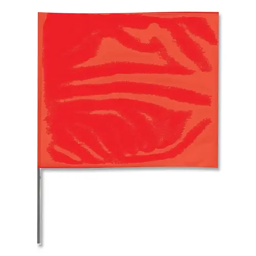 Stake Flags, 4 in x 5 in, 24 in Height, Red - pack of 1000