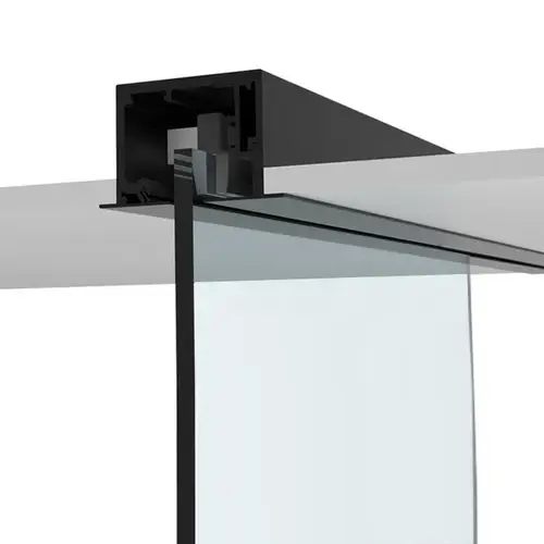 695 Series Matte Black Drop Ceiling Mount Sliding Door Kit with Softbrake Braking System 695 Series Matte Black Drop Ceiling Mount Sliding Door Kit with Softbrake Braking System