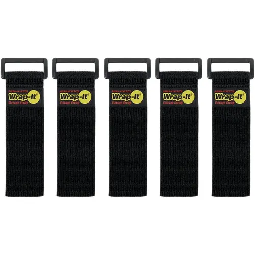 Super-Stretch 9 In. x 1 In. Elastic Hook & Loop Cinch Straps (5-Pack)