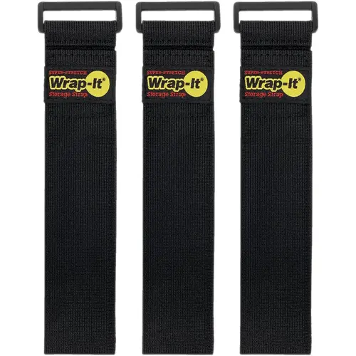 Super-Stretch 18 In. x 2 In. Elastic Hook & Loop Cinch Straps (3-Pack)