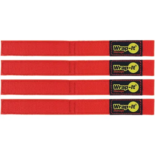 Quick-Straps 9 In. Red Weatherproof Hook & Loop Strap (4-Pack)