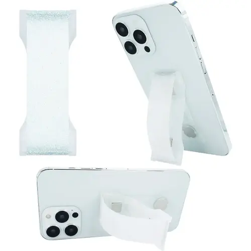 Phone Grip with Kickstand Clear Crystal Clear Glitter For All Mobile Devices Clear Phone Grip with Kickstand Clear Crystal Clear Glitter For All Mobile Devices Clear