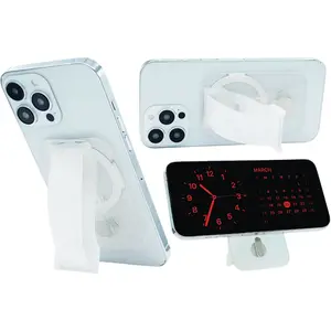 LoveHandle P-1135-25-MS Phone Grip with Kickstand Clear Crystal Clear Glitter For All Mobile Devices Clear