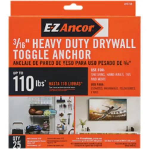 3/16 In. Heavy Duty Pull Toggle Drywall Anchor (10-Pack)