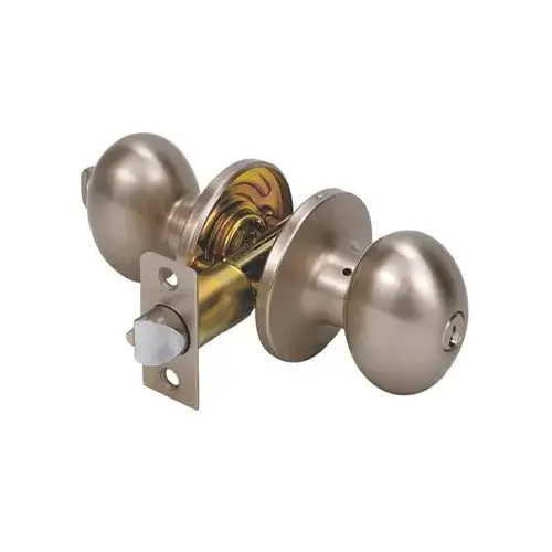 Home Series Transitional Egg Knob Single Cylinder Satin Nickel Home Series Transitional Egg Knob Single Cylinder Satin Nickel