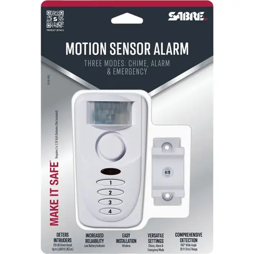 Motion Alarm with 4 Digit Keypad White