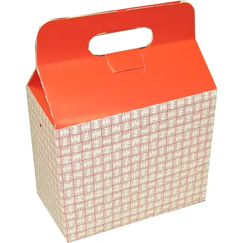 Dixie 5 Inch X 9.5 Inch X 8 Inch Large Auto Bottom Handled Red Plaid Take Out Carton, 125 Count