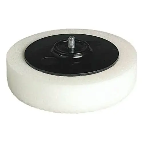 Polishing Foam Pad, 6 in dia, 5/16 in-24 Thread Shaft Polishing Foam Pad, 6 in dia, 5/16 in-24 Thread Shaft
