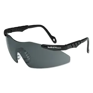 SMITH & WESSON 19824 Magnum  3G Safety Glasses, Smoke Polycarbonate Lens, Uncoated, Black, Nylon, Small