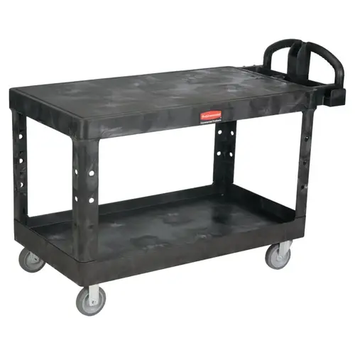 Heavy-Duty Flat Shelf Utility Carts, 750 lb, 54 X 25 1/4 X 38 1/8h, Black Heavy-Duty Flat Shelf Utility Carts, 750 lb, 54 X 25 1/4 X 38 1/8h, Black