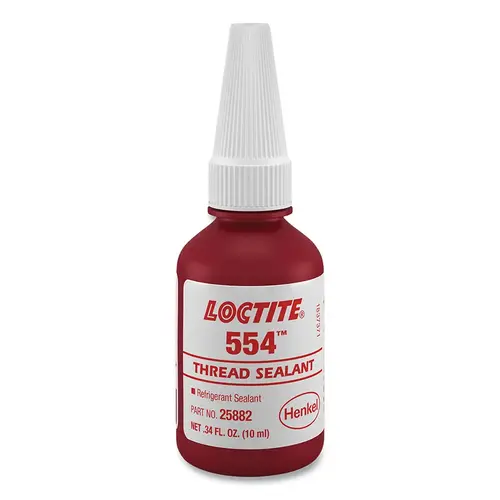 554  Thread Sealant, Refrigerant Sealant, 10 mL Bottle, Red
