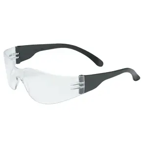 Bouton Optical 250-01-0000 Zenon Z12 Series Safety Glasses, Clear Lens, Polycarbonate, HC, Black Frame, PVC - 2 per pack x12 packs