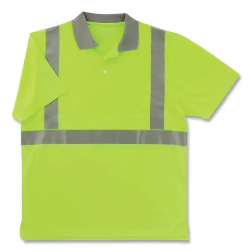 GloWear 8295 Hi-Vis Type R Class 2 Short-Sleeved Polo Shirt, Polyester Birdseye Knit, Lime, Large GloWear 8295 Hi-Vis Type R Class 2 Short-Sleeved Polo Shirt, Polyester Birdseye Knit, Lime, Large