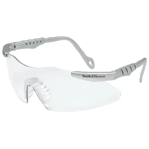 Magnum  3G Safety Glasses, Clear Polycarbonate Lens, Uncoated, Platinum, Nylon, Universal