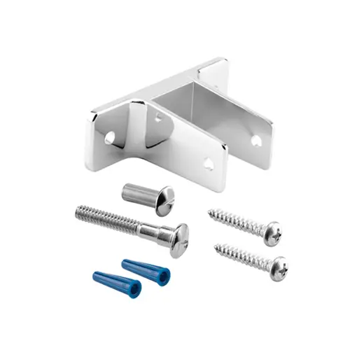 Two Ear Wall Bracket - For 1-1/4" Panels - Zinc Alloy - Chrome Plated (Single Pack)