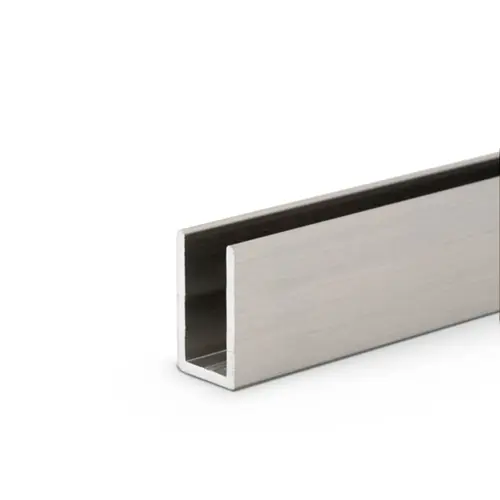 Classic U-Channel 1" Tall For 1/2" Glass - 95" Long - Brushed Nickel