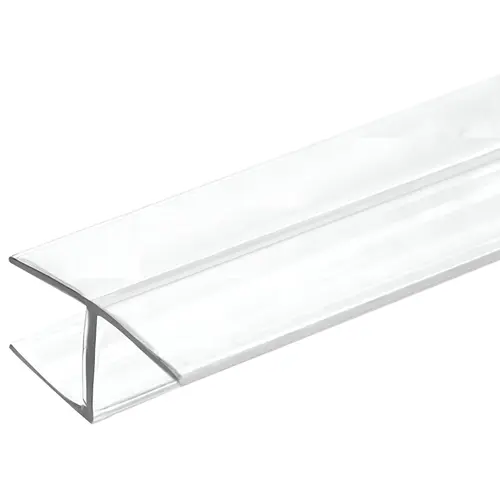 Clear 3/8" "H" Jamb Water Seal In Line Panel (Hard Leg) 95" Length