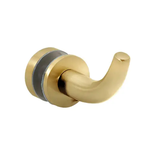 Glass Mount Towel/Robe Hook - Satin Brass