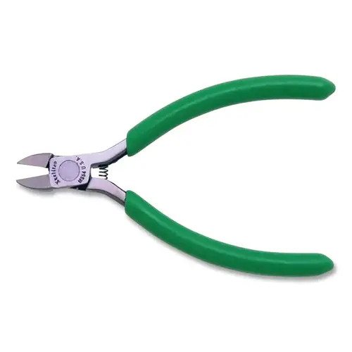 Shear Cutting Plier, 4 in, Diagonal, Oval Head, Semi-Flush