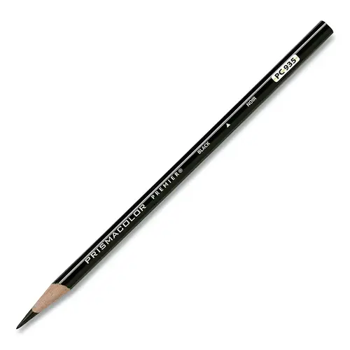 Premier  Soft Core Colored Pencil, Black - pack of 12
