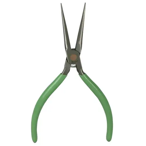 Slim Line Long Needle Nose Pliers, 5 1/2 in Long, 1 3/4 in Jaw, Serrated