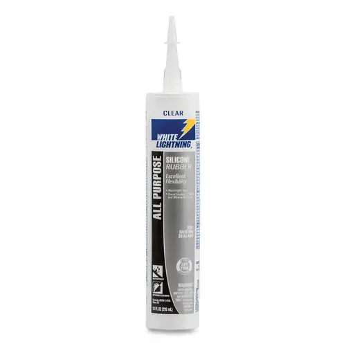 Silicone Rubber All Purpose Sealant, 10 oz Cartridge, Clear - pack of 12 Silicone Rubber All Purpose Sealant, 10 oz Cartridge, Clear - pack of 12