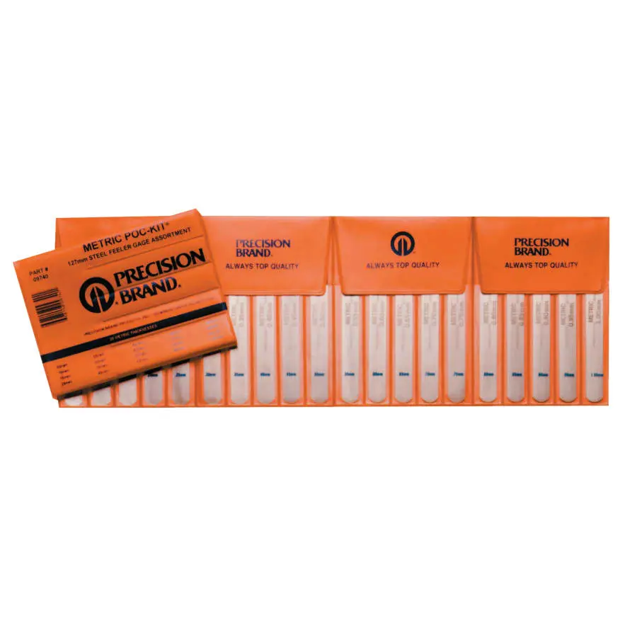 Precision Brand 20 BLADE METRIC FEELER GAGE POC-KIT 12.7MM X 12 09740 Precision Brand 20 BLADE METRIC FEELER GAGE POC-KIT 12.7MM X 12 09740